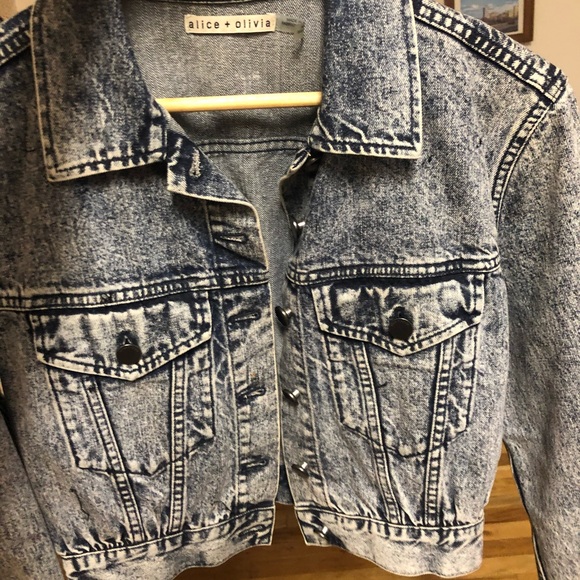 Alice + Olivia cropped boyfriend jeans jacket - Picture 5 of 7